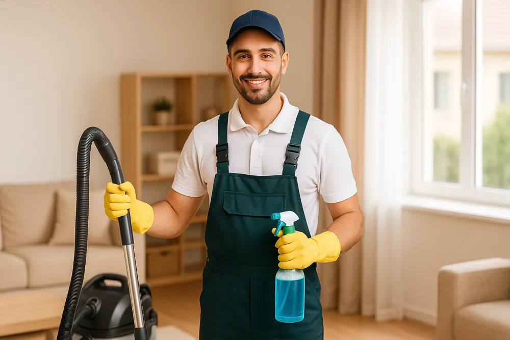 شركة تنظيف صباح الأحمد تقدم خدمات تنظيف احترافية بواسطة عامل نظافة مجهز بأحدث المعدات